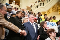 Marzo 27, 2019: Hundreds of Pennsylvania State System of Higher Education Students rallied with Senator Vincent Hughes, Representative Jordan Harris (D-Philadelphia), Representative James Roebuck (D-Philadelphia), and other officials to make collective call for free college through the Pennsylvania Promise initiative.