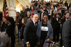 March 27, 2019: Hundreds of Pennsylvania State System of Higher Education Students rallied with Senator Vincent Hughes, Representative Jordan Harris (D-Philadelphia), Representative James Roebuck (D-Philadelphia), and other officials to make collective call for free college through the Pennsylvania Promise initiative.