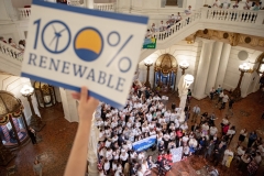 100 Percent RaJune 19, 2019:  State Senator Vincent Hughes  was joined by several hundred people at a rally, including dozens of child “lobbyists,” looking to bring 100 percent renewable energy to Pennsylvania by 2050.enewable
