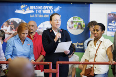 September 20, 2025: Senator Vincent Hughes, Councilmember Katherine Gilmore Richardson, Councilmember Jeffery Young, Jr., the American Federation of Teachers, and the Philadelphia Federation of Teachers celebrate literacy at the Reading Opens the World Family Literacy Fair!