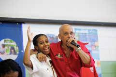 September 20, 2025: Senator Vincent Hughes, Councilmember Katherine Gilmore Richardson, Councilmember Jeffery Young, Jr., the American Federation of Teachers, and the Philadelphia Federation of Teachers celebrate literacy at the Reading Opens the World Family Literacy Fair!
