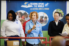 September 20, 2025: Senator Vincent Hughes, Councilmember Katherine Gilmore Richardson, Councilmember Jeffery Young, Jr., the American Federation of Teachers, and the Philadelphia Federation of Teachers celebrate literacy at the Reading Opens the World Family Literacy Fair!