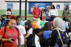 September 20, 2025: Senator Vincent Hughes, Councilmember Katherine Gilmore Richardson, Councilmember Jeffery Young, Jr., the American Federation of Teachers, and the Philadelphia Federation of Teachers celebrate literacy at the Reading Opens the World Family Literacy Fair!