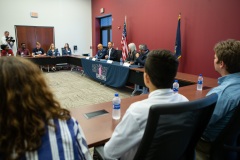 September 25, 2019: Sen. Vince Hughes joined Attorney General Josh Shapiro and a group of high school students for a discussion of Pennsylvania’s Safe2Say program at Cumberland Valley High School in Cumberland County.