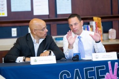 September 26, 2019: Sen. Vincent Hughes and PA Attorney General Josh Shapiro talked to students and administrators at Upper Dublin High School in Montgomery County about the state’s Safe2Say program.  The programs has fielded 28,000 calls from concerned students across the state in its first six months in operation.