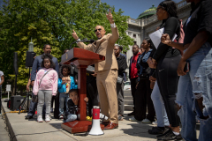 May 8, 2023: Senator Vincent Hughes speaks at a Student March for Gun Safety in Harrisburg.