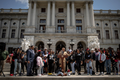 May 8, 2023: Senator Vincent Hughes speaks at a Student March for Gun Safety in Harrisburg.
