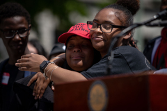 May 8, 2023: Senator Vincent Hughes speaks at a Student March for Gun Safety in Harrisburg.