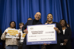 February 26, 2024:  Senator Hughes brought together a large coalition of fellow lawmakers, education leaders, and teacher advocates to address Pennsylvania’s teacher shortage crisis.