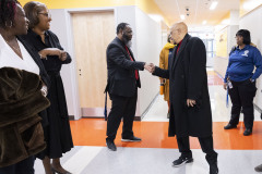 February 14, 2024: Sen. Hughes, along with state Rep. Roni Green and Council member Rue Landau, toured the new $43 million T.M. Peirce Elementary School in North Philadelphia. The innovative 77,000 square foot learning face opened for students just over a month ago.