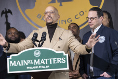 February 15, 2024: Sen. Hughes hosted Gov. Shapiro today for a tour of business success stories and economic development needs in West Philadelphia with stops at Hakim’s Book Store, Philadelphia’s oldest Black-owned book store and Two Locals Brewing Company, Pennsylvania’s only Black-owned brewery.   Local officials and economic development professionals joined the senator and governor for a news conference at the brewery to discuss the Shapiro administration’s plan to invest part of Pennsylvania’s $14 billion surplus in developing Main Streets and historic business corridors.