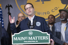 February 15, 2024: Sen. Hughes hosted Gov. Shapiro today for a tour of business success stories and economic development needs in West Philadelphia with stops at Hakim’s Book Store, Philadelphia’s oldest Black-owned book store and Two Locals Brewing Company, Pennsylvania’s only Black-owned brewery.   Local officials and economic development professionals joined the senator and governor for a news conference at the brewery to discuss the Shapiro administration’s plan to invest part of Pennsylvania’s $14 billion surplus in developing Main Streets and historic business corridors.