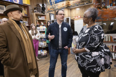 February 15, 2024: Sen. Hughes hosted Gov. Shapiro today for a tour of business success stories and economic development needs in West Philadelphia with stops at Hakim’s Book Store, Philadelphia’s oldest Black-owned book store and Two Locals Brewing Company, Pennsylvania’s only Black-owned brewery.   Local officials and economic development professionals joined the senator and governor for a news conference at the brewery to discuss the Shapiro administration’s plan to invest part of Pennsylvania’s $14 billion surplus in developing Main Streets and historic business corridors.