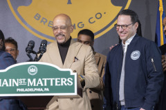 February 15, 2024: Sen. Hughes hosted Gov. Shapiro today for a tour of business success stories and economic development needs in West Philadelphia with stops at Hakim’s Book Store, Philadelphia’s oldest Black-owned book store and Two Locals Brewing Company, Pennsylvania’s only Black-owned brewery.   Local officials and economic development professionals joined the senator and governor for a news conference at the brewery to discuss the Shapiro administration’s plan to invest part of Pennsylvania’s $14 billion surplus in developing Main Streets and historic business corridors.