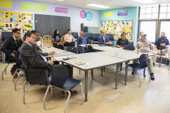 June 1, 2023 :: Sen. Hughes hosted Penn State University President Neeli Bendapudi yesterday for a tour of Lankenau Environmental Sciences Magnet High School near Roxborough to foster a partnership between the state’s largest university and the city school district.   Joining the tour were Philadelphia School District Superintendent Tony B. Watlington and state Rep. Tarik Khan.