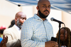 August 30, 2021: Sen. Hughes participated in a rally today to protest conditions at Beeber Middle School where parents, teachers and school administrators have been scrambling on the eve of the school’s opening to improve conditions in the aging building.