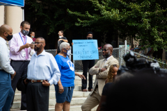 August 30, 2021: Sen. Hughes participated in a rally today to protest conditions at Beeber Middle School where parents, teachers and school administrators have been scrambling on the eve of the school’s opening to improve conditions in the aging building.