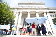 August 30, 2021: Sen. Hughes participated in a rally today to protest conditions at Beeber Middle School where parents, teachers and school administrators have been scrambling on the eve of the school’s opening to improve conditions in the aging building.