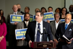 November 22, 2019: State Sen. Vincent Hughes was joined by a group of over 100 concerned citizens, including activists, lawmakers, healthcare workers, educators and outraged parents, to call for immediate action on the issue of toxic schools in Pennsylvania. This is a public health crisis. Sen. Hughes  addressed the harsh reality many children face daily and offer solutions to the problem on a state and local level.