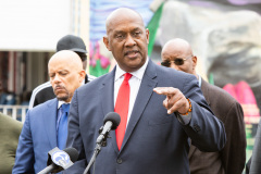 May 4, 2022: Sen. Hughes held a news conference in the Mantua neighborhood of Philadelphia to announce $12 million in state aid for Triangle Community Development Corporation’s  proposed low-income senior housing development at 38th and Parrish.