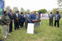 May 4, 2022: Sen. Hughes held a news conference in the Mantua neighborhood of Philadelphia to announce $12 million in state aid for Triangle Community Development Corporation’s  proposed low-income senior housing development at 38th and Parrish.