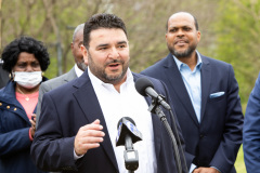 May 4, 2022: Sen. Hughes held a news conference in the Mantua neighborhood of Philadelphia to announce $12 million in state aid for Triangle Community Development Corporation’s  proposed low-income senior housing development at 38th and Parrish.