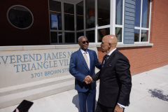 September 18, 2025: Senator Hughes and other Pennsylvania leaders and housing advocates celebrate the ribbon cutting for new affordable housing that will yield 40-units for seniors in the Mantua neighborhood of Philadelphia. 