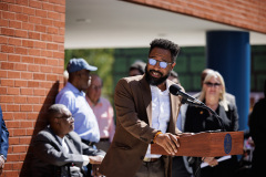 September 18, 2025: Senator Hughes and other Pennsylvania leaders and housing advocates celebrate the ribbon cutting for new affordable housing that will yield 40-units for seniors in the Mantua neighborhood of Philadelphia. 
