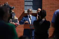 September 18, 2025: Senator Hughes and other Pennsylvania leaders and housing advocates celebrate the ribbon cutting for new affordable housing that will yield 40-units for seniors in the Mantua neighborhood of Philadelphia. 