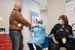 May 1, 2021:  Senator Hughes hosts vaccine clinics in the community where there were about 1,000 people get the COVID-19 vaccine as a part of our #MayDayChallenge.