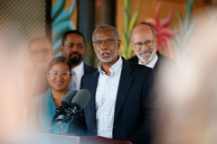 September 7, 2022: Senator Vincent Hughes joins Gov. Wolf and colleagues to announce an additional $100.5 million to help prevent gun violence in Pennsylvania.