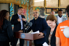 September 7, 2022: Senator Vincent Hughes joins Gov. Wolf and colleagues to announce an additional $100.5 million to help prevent gun violence in Pennsylvania.