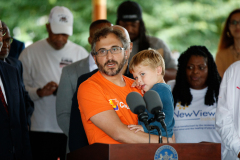 September 7, 2022: Senator Vincent Hughes joins Gov. Wolf and colleagues to announce an additional $100.5 million to help prevent gun violence in Pennsylvania.