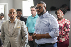 July 13, 2023: Senator Vincent Hughes joins Lt. Gov. Austin Davis on his Safer Communities Tour in Philadelphia.