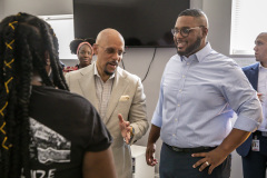 July 13, 2023: Senator Vincent Hughes joins Lt. Gov. Austin Davis on his Safer Communities Tour in Philadelphia.