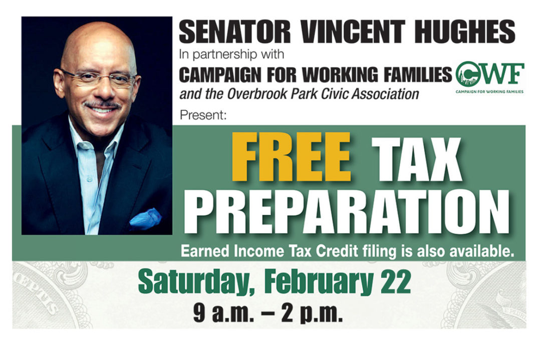 FREE tax preparation this Saturday with Senator Hughes!