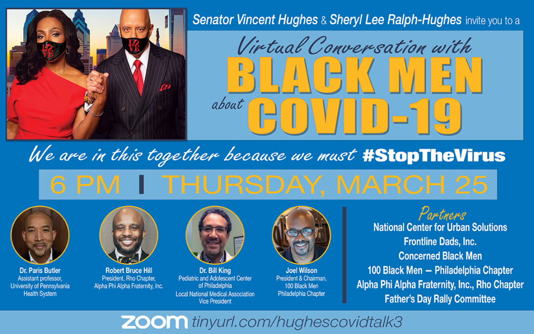 Help #StopTheVirus: Join the virtual dialogue on COVID-19 with Black men Thursday!