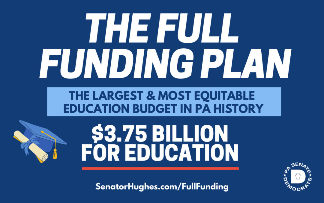 Hughes y sus colegas demócratas anuncian un plan histórico de financiación escolar