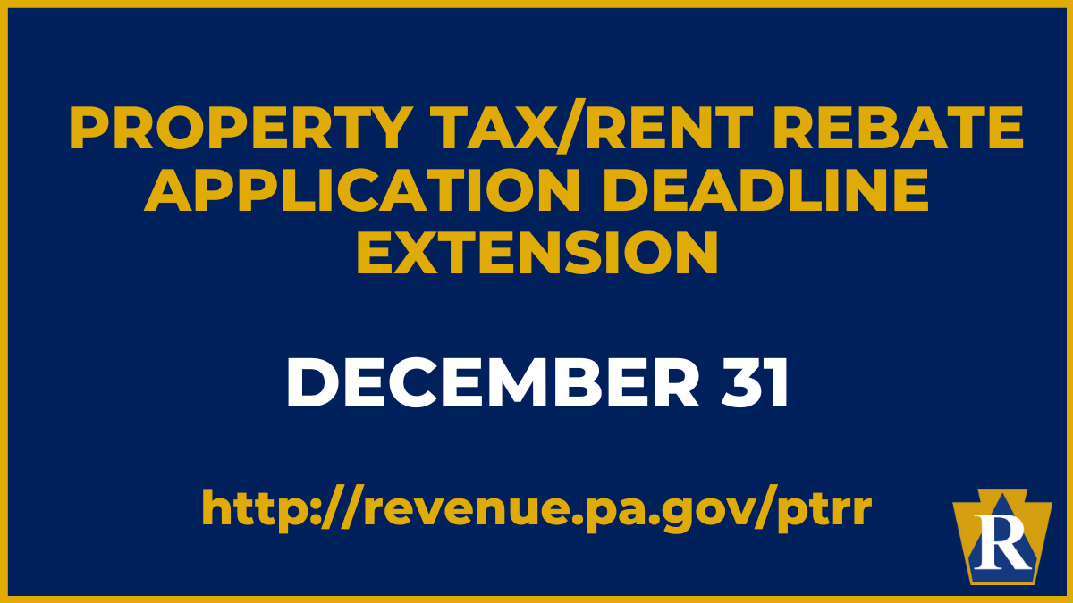Property Tax/Rent Rebate Application Deadline Extended to December 31, 2022