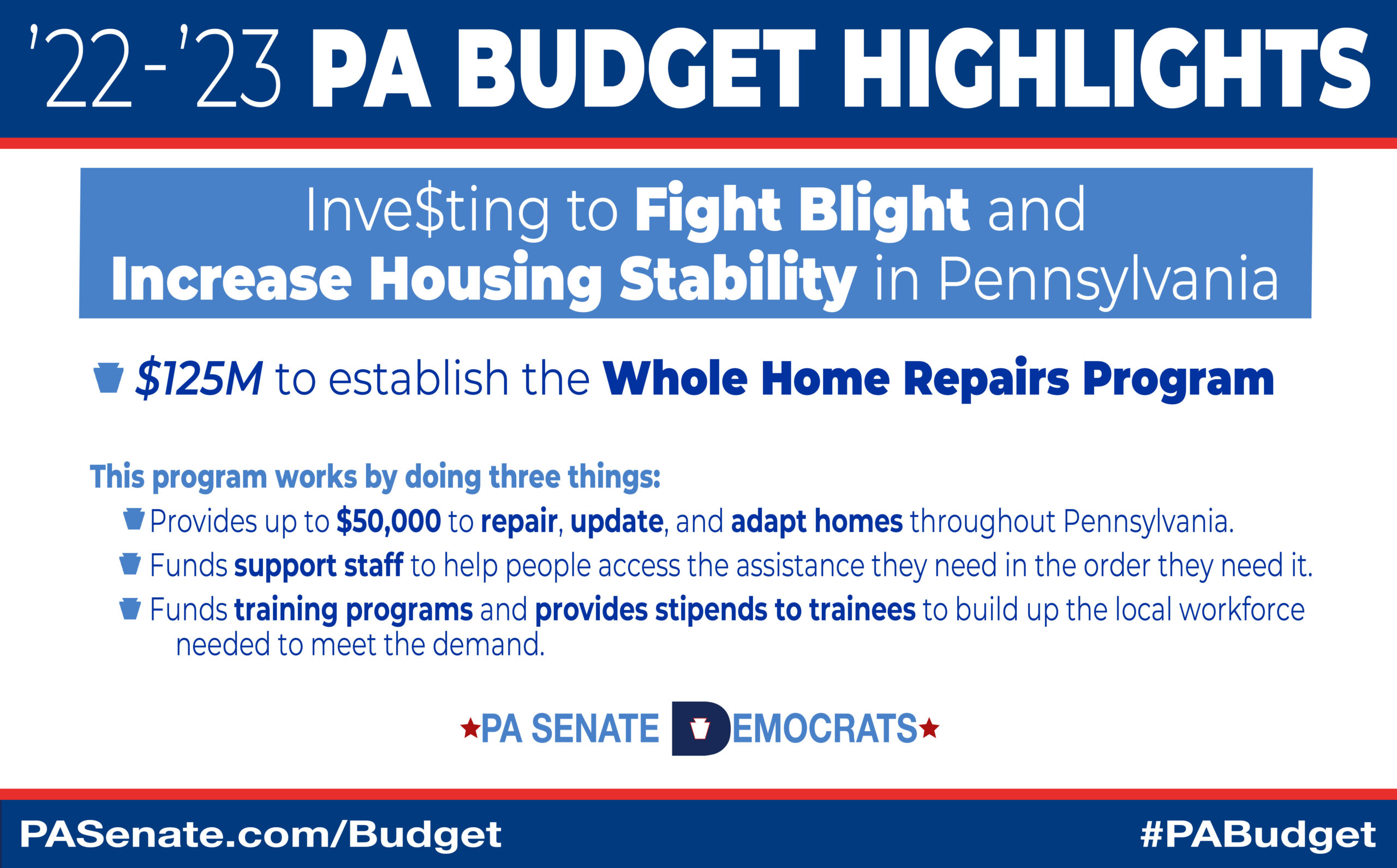 Invertir para combatir el deterioro y aumentar la estabilidad de la vivienda en Pensilvania