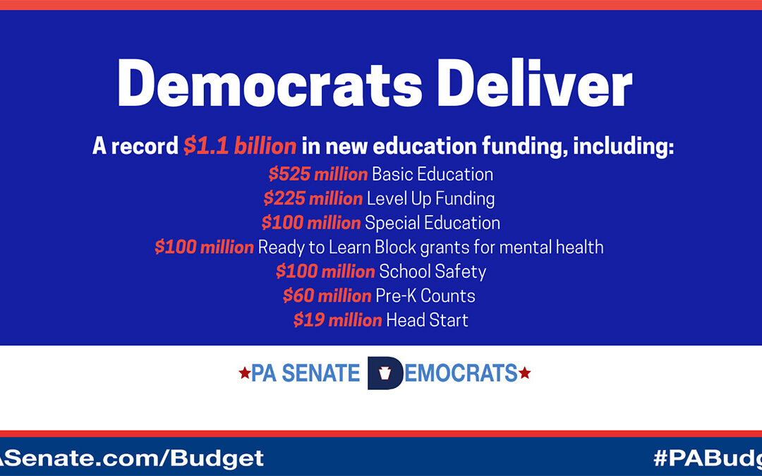 New PA Budget Delivers Historic Education Investment