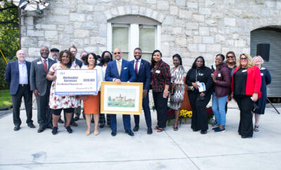 Sen. Hughes today presented a check to Methodist Services of Philadelphia for renovations to their Power House building at their Monument Avenue Campus.
