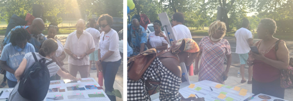 Senator Hughes joined Strawberry Mansion Community Development Corp to learn more about new designs for the Yard on John Coltrane Street.