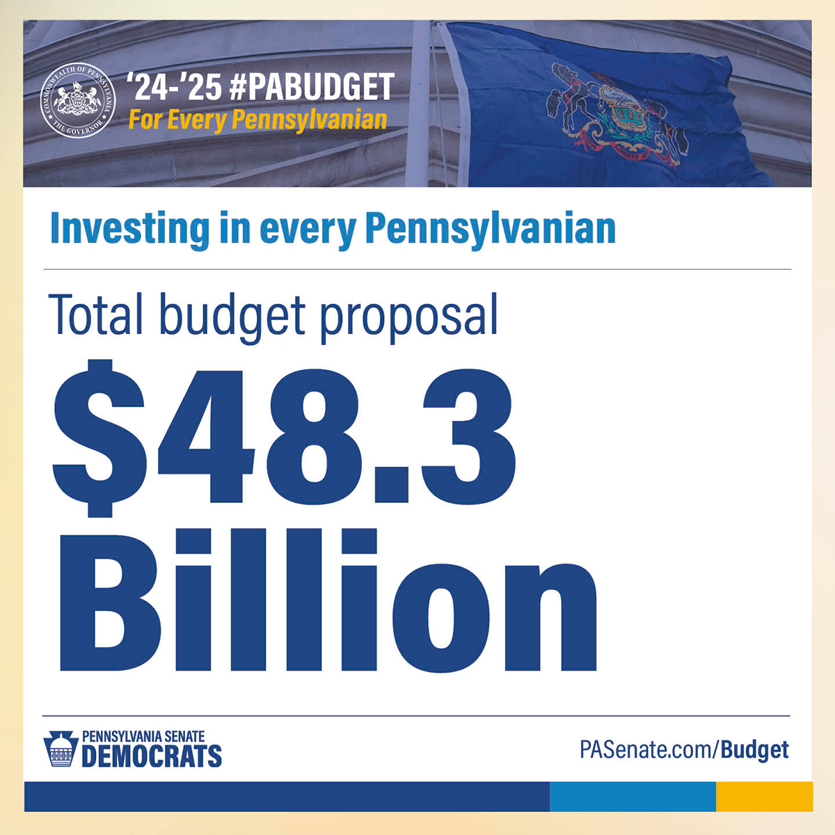 Invertir en cada ciudadano de Pensilvania - Propuesta presupuestaria total de 48.300 millones de dólares