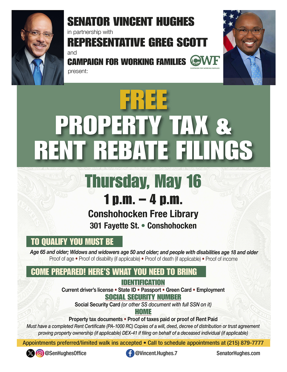 FREE Property Tax/ Rent Rebate Filings - May 16, 2024