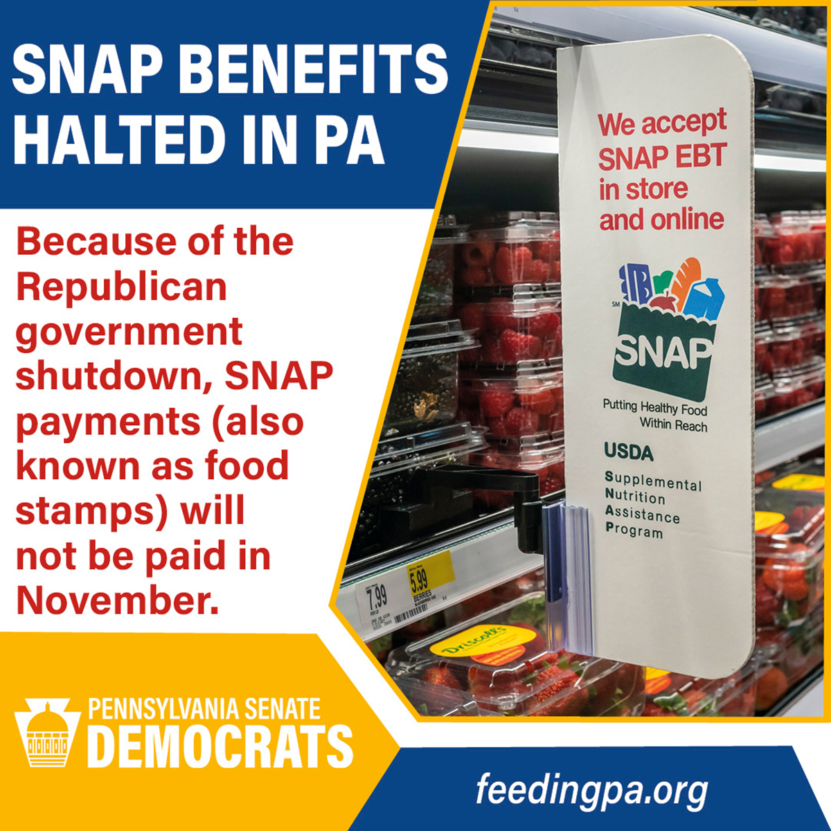 SNAP Benefits Halted in PA SNAP Benefits Halted in PA