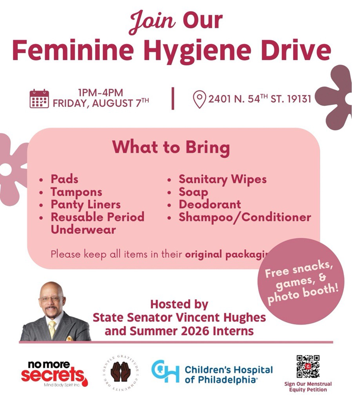 Feminine Hygiene Drive - August 4, 2026